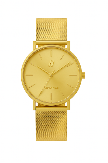 Advance No Limit 36MM Unisex Mesh Watch In Yellow Gold - NCMPRBL